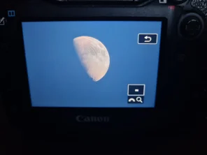 Moon on camera display