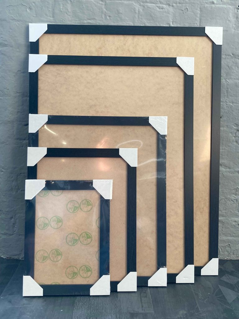 A picture to show all the frame sizes we have to offer.