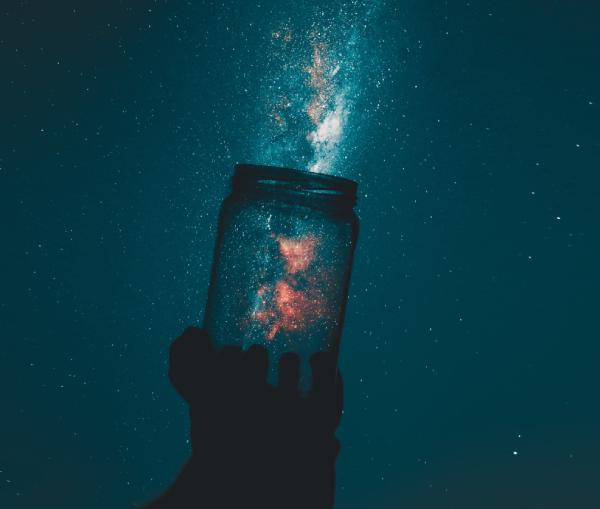 Capturing Stars in the Night Sky in a bottle, Art picture.