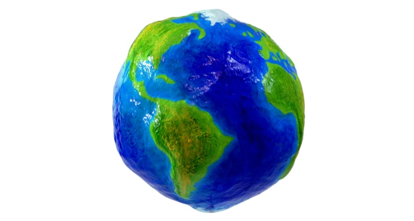 A realistic Earth model animation of the geoid shape.
