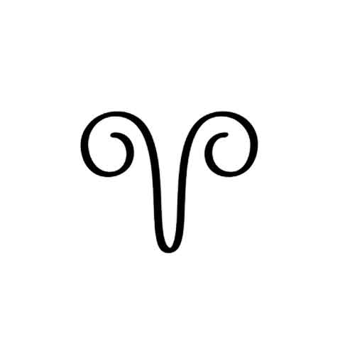 A picture of the Aries symbol.